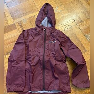 Columbia burgundy light windbreaker  Jacket XS (6x) girls
